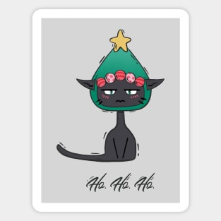 Festive Feline - Grumpy Christmas Cat Magnet